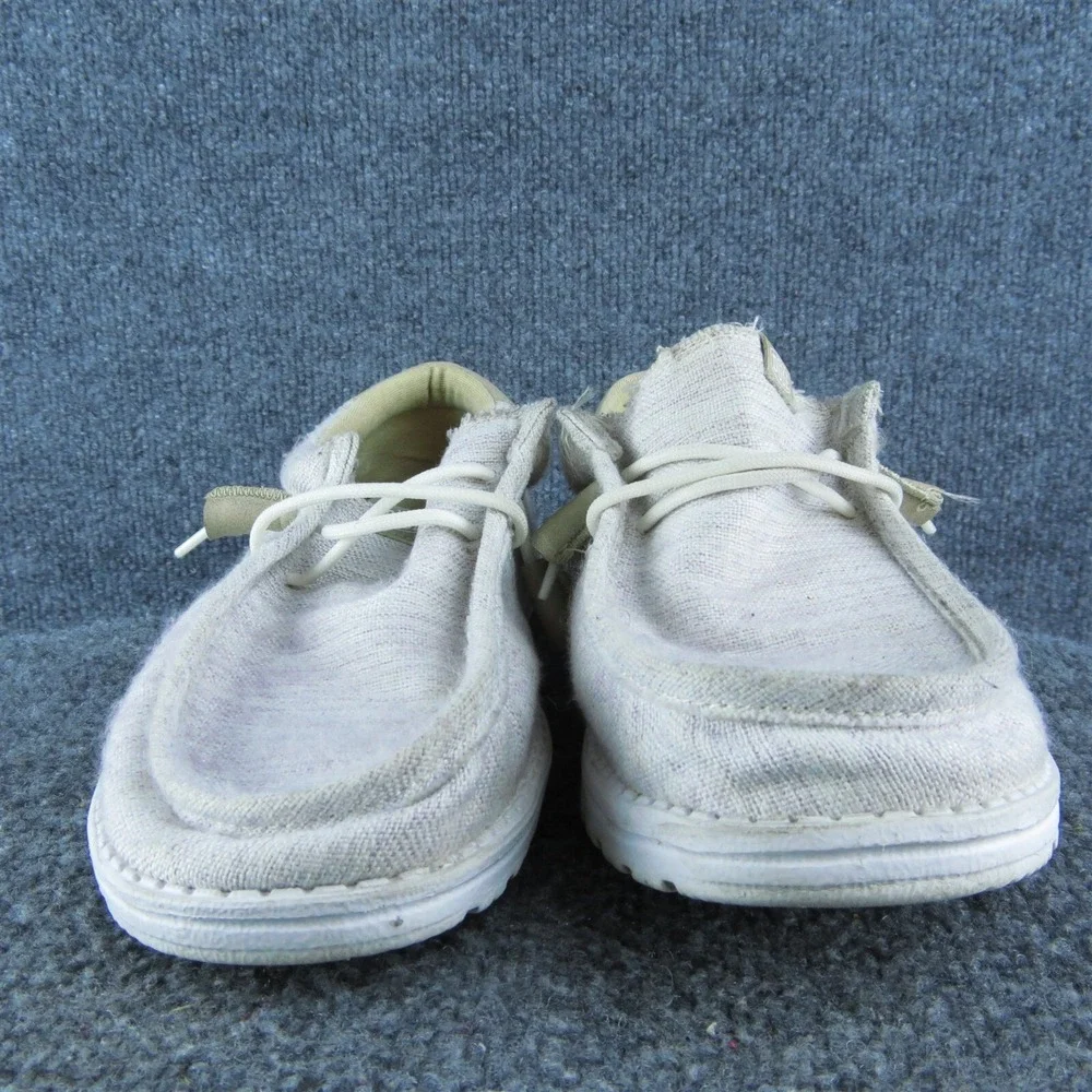 Hey Dude Wally Ascend Woven Ivory Coast‎ Men Slip-On Size 8 Medium Gray Fabric
